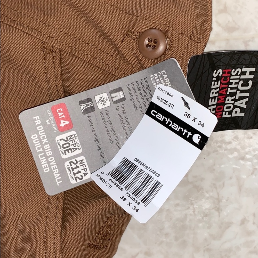 Carhartt FR Duck Bib Lined Overalls - Picture 3 of 7